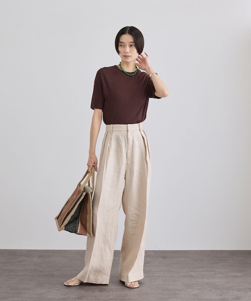 ADAM ET ROPE'（アダムエロペ）の「【MAISON BENGAL（メゾンベンガル）】Small Jute BoxTote（トートバッグ・レディース・ダークブラウン系・F）」の4枚目の写真