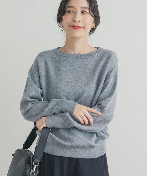 URBAN RESEARCH DOORS（アーバンリサーチドアーズ）の「Wフェイスボートネックニット（ニット/セーター・レディース・YELLOW/ASH MINT/BROWN/GRAY・Free）」の12枚目の写真