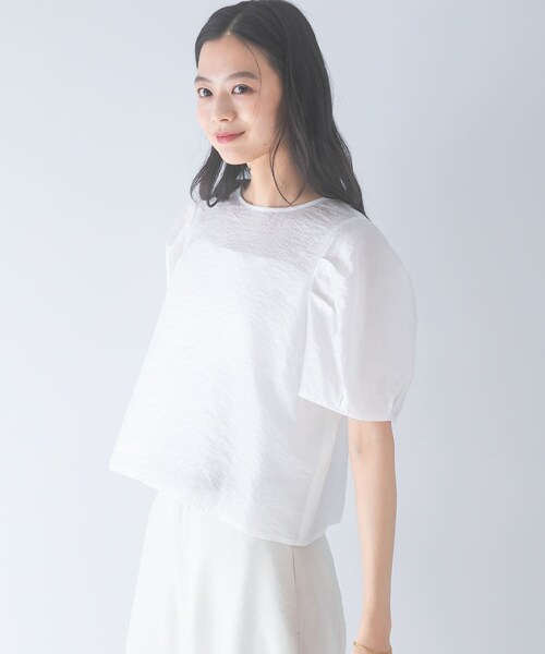 URBAN RESEARCH ROSSO（アーバンリサーチロッソ）の「フォルムスリーブシアーブラウス（シャツ/ブラウス・レディース・WHITE/BLACK/BORDEAUX・Free）」の5枚目の写真