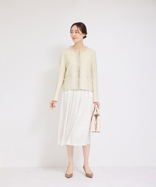 ROPE'（ロペ）の「ミックスツイードノーカラージャケット（ノーカラージャケット・レディース・ブラック系/オフホワイト/ネイビー・36/38/40）」の20枚目の写真