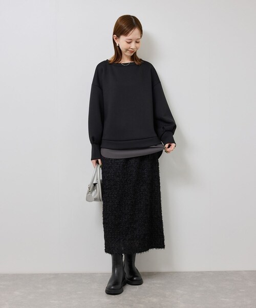 ROPE' PICNIC（ロペピクニック）の「カルゼダンボールレイヤードプルオーバー（Tシャツ/カットソー・レディース・チャコール/グレー系/キナリ・F）」の5枚目の写真