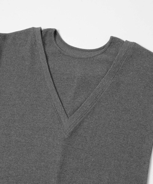 SENSE OF PLACE by URBAN RESEARCH（センスオブプレイスバイアーバンリサーチ）の「レイヤードネックリブワンピース（ワンピース・レディース・OATMEAL/BLACK/CHARCOAL・COMPACT/One）」の18枚目の写真