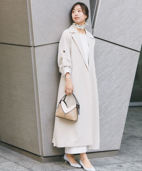 URBAN RESEARCH ROSSO（アーバンリサーチロッソ）の「撥水 ロングガウンコート（ステンカラーコート・レディース・ECRU/BEIGE・36/38）」の9枚目の写真