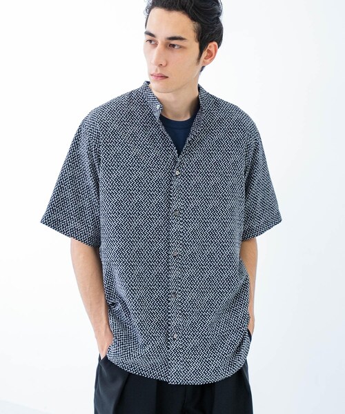URBAN RESEARCH（アーバンリサーチ）の「PRINT BAND COLLAR SHIRTS（シャツ/ブラウス・メンズ・BLK×BEG/BLK×WHT/NVY×BRN・M/L）」の17枚目の写真