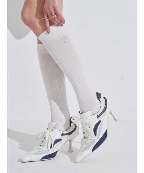 EVRIS（エヴリス）の「オリジナルEロゴハイソックス（ソックス/靴下・レディース・ホワイト/グレー/ブラック・F）」の16枚目の写真
