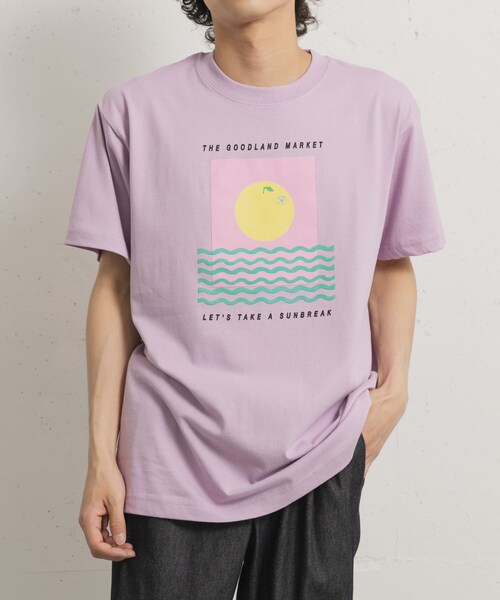 THE GOODLAND MARKET（ザグッドランドマーケット）の「ザ グッドランド マーケット　ORANGE SUNSHINE（Tシャツ/カットソー・メンズ・WHITE/PURPLE・S/M/L）」の2枚目の写真