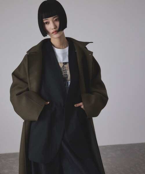 ADAM ET ROPE'（アダムエロペ）の「LIMONTAノーカラーダウンジャケット（ダウンジャケット/コート・レディース・ブラック/カーキ・F）」の18枚目の写真