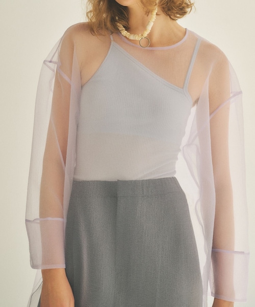 ROPE'(ロペ)の「【near.nippon(ニアー ニッポン)】SHEER DRESS|レイヤードドレス(ワンピース・レディース・ラベンダー/ブラック・F)」の14枚目の写真