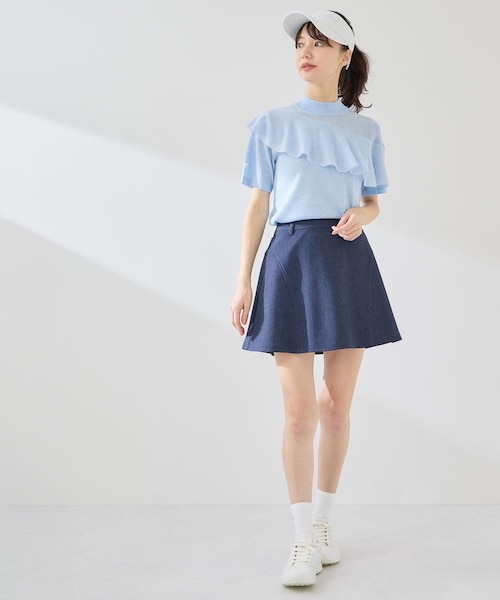 ROPE'(ロペ)の「ライトデニム風フレアスカート/UV・接触冷感(スカート・レディース・ブラック/ネイビー/サックス・L/M/S)」の20枚目の写真