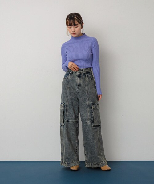 SENSE OF PLACE by URBAN RESEARCH（センスオブプレイスバイアーバンリサーチ）の「ヴィンテージデニムワイドパンツ（デニムパンツ・レディース・GRAY/L.INDIGO・S/M）」の6枚目の写真