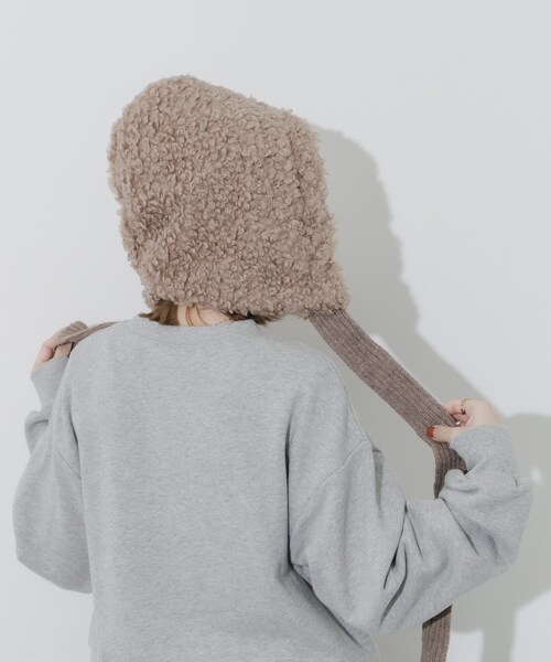 SMELLY（スメリー）の「ループボアボンネット（ニットキャップ/ビーニー・レディース・BEG/BLK・-）」の20枚目の写真