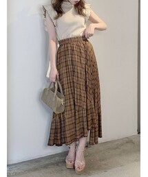 dazzlin | チェックダブルプリーツスカート(スカート)