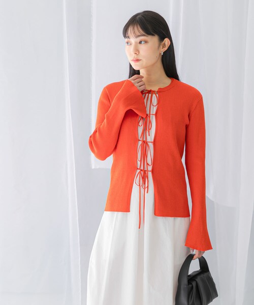 URBAN RESEARCH ROSSO（アーバンリサーチロッソ）の「リボンデザインカーディガン（カーディガン/ボレロ・レディース・beige/orange・FREE）」の22枚目の写真