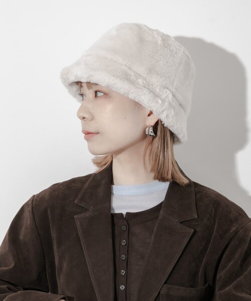 SMELLY（スメリー）の「ファーバケットハット（ハット・レディース・IVO/BLK/BRN・-）」の11枚目の写真