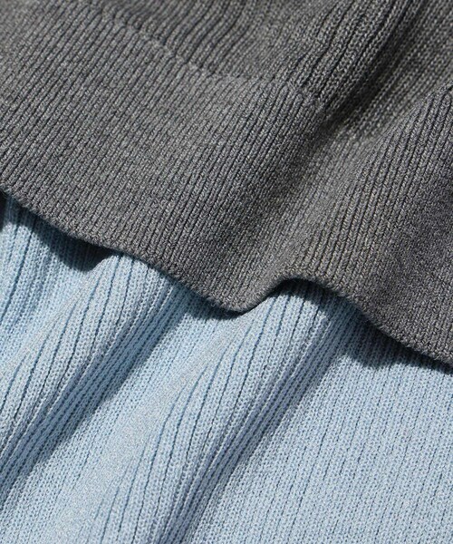 ADAM ET ROPE'(アダムエロペ)の「【BASICKS/ベイシックス】Layered Rib Knit(その他トップス・レディース・ブラック/グレー・XS)」の15枚目の写真