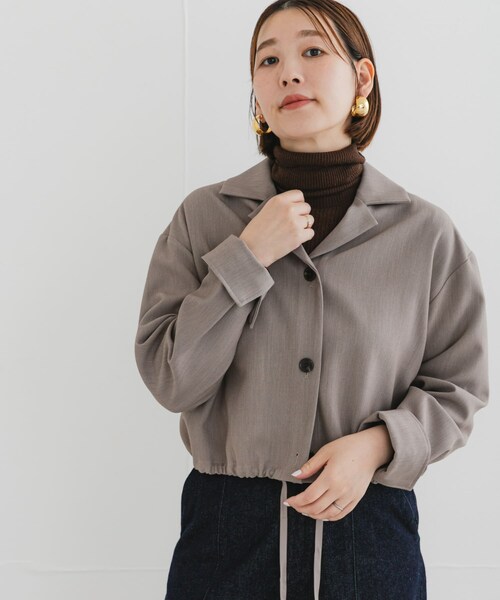 URBAN RESEARCH ROSSO（アーバンリサーチロッソ）の「F by ROSSO　オープンカラーシャツジャケット（テーラードジャケット・レディース・MOCHA/GRAY・FREE）」の3枚目の写真
