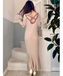 RESEXXY | バッククロスニットワンピース(ワンピース)