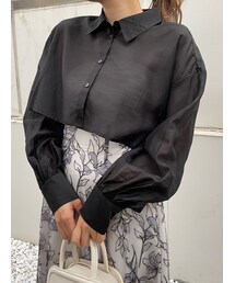 MERCURYDUO | クロップドシアーシャツ(シャツ/ブラウス)