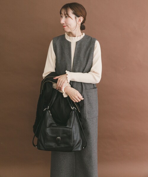 ITEMS URBANRESEARCH(アイテムズ アーバンリサーチ)の「ジャージメルトンジャンパースカート(ワンピース・レディース・GRY/BLK・Free)」の21枚目の写真