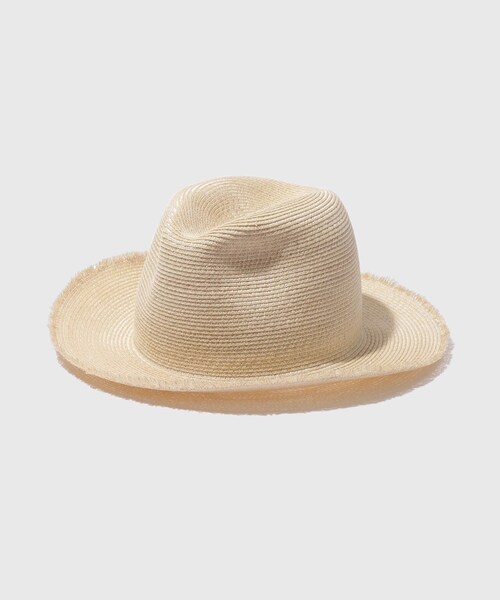 ADAM ET ROPE'(アダムエロペ)の「【KIJIMA TAKAYUKI/キジマ タカユキ】ABACA CENTER CREASE HAT(ハット・メンズ・ブラック/ベージュ・59)」の3枚目の写真