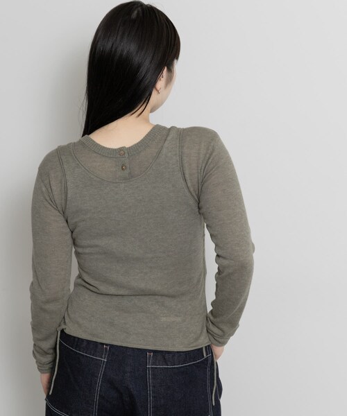 THE GOODLAND MARKET（ザグッドランドマーケット）の「cwtch　LAYERED KNIT TOPS（カーディガン/ボレロ・レディース・NAVY/RED/SAGE/B.GRAY/KHAKI・Free）」の21枚目の写真