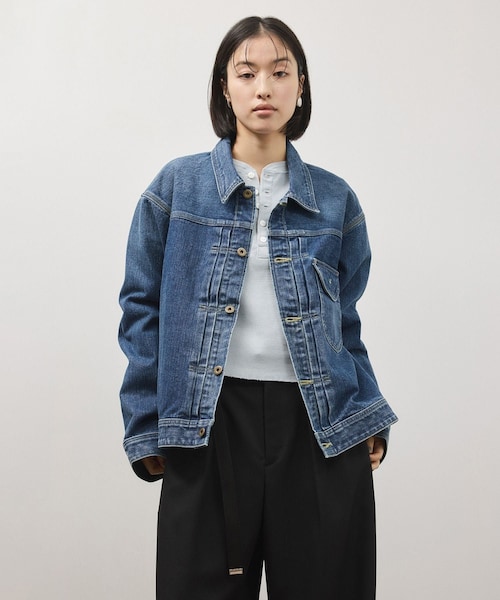 ADAM ET ROPE'(アダムエロペ)の「【Lee for ADAM ET ROPE'】別注 デニムジャケット(デニムジャケット・レディース・ネイビー/ブルー・F)」の2枚目の写真