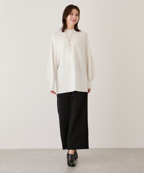 Jayro（ジャイロ）の「ボリュームスリーブチュニック（ニット/セーター・レディース・グレー/ホワイト系/ネイビー/ブルー系/ワイン・F）」の17枚目の写真