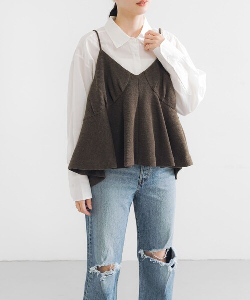 URBAN RESEARCH(アーバンリサーチ)の「『別注』crinkle crinkle crinkle×URBAN RESEARCH wool lingerie cami(キャミソール・レディース・BLACK/BROWN・FREE)」の17枚目の写真