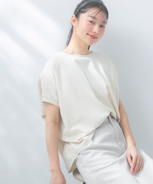URBAN RESEARCH ROSSO（アーバンリサーチロッソ）の「『WEB/一部店舗限定』UVカットドルマンスリーブプルオーバー（Tシャツ/カットソー・レディース・IVORY/D/BLUE/CAMEL/BROWN・Free）」の6枚目の写真