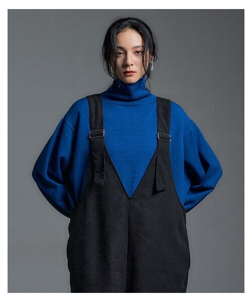 nissen（ニッセン）の「もちもち素材ゆったりサイズタートルネックニット［Soiunique］（ニット/セーター・レディース・ブラック/杢ベージュ/モスグリーン/ブルー/レッド・S~M/L~LL/1(S~M)/2(L-LL)）」の9枚目の写真