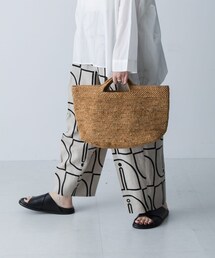 かぐれ | アフリカンスクエア　ラフィアかぎ編みバッグ続ハンドル(かごバッグ)