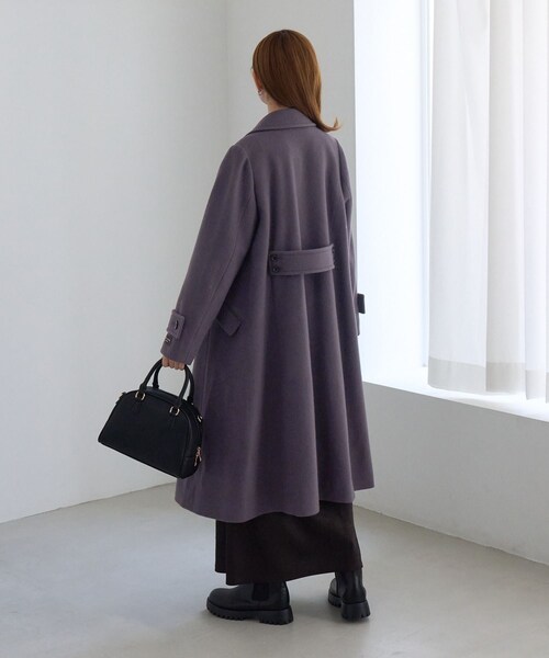 ROPE' PICNIC(ロペピクニック)の「JAPAN FABRIC ダブルチェスターロング丈ウールコート(チェスターコート・レディース・ブラック/グレー/ベージュ系/ラベンダー・F)」の17枚目の写真