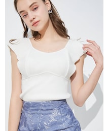 MERCURYDUO | ビスチェ風2WAYラッフルコンパクトニット(ニット/セーター)