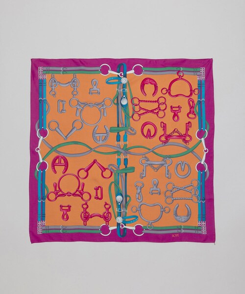 ROPE'（ロペ）の「ROPE'アーカイブパターンシルクスカーフ/Lサイズ（バンダナ/スカーフ・レディース・オフホワイト/ベージュ系/モスグリーン/ピンク系/ホワイト・F）」の11枚目の写真