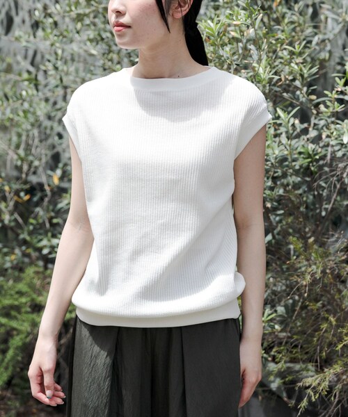 URBAN RESEARCH DOORS（アーバンリサーチドアーズ）の「FORK&SPOON　変形ワッフルノースリーブプルオーバー（Tシャツ/カットソー・レディース・IVORY/GRAY/OFFxNVY/CAMxIVO・1）」の6枚目の写真