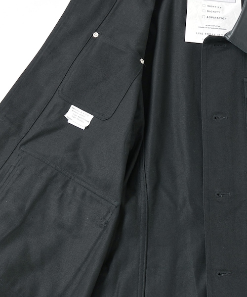 ADAM ET ROPE'（アダムエロペ）の「【KYOU】 NARCOLEPSY Homage Cotton Twill x Leather Jacket（カバーオール・メンズ・ブラック・1/2）」の10枚目の写真