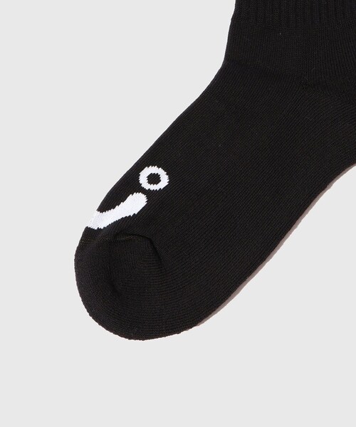 ADAM ET ROPE'（アダムエロペ）の「【POLAR SKATE CO./ポーラー スケートカンパニー】RIB SOCKS HAPPY SAD（ソックス/靴下・メンズ・ブラック/ホワイト・M）」の8枚目の写真