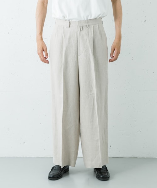 URBAN RESEARCH（アーバンリサーチ）の「REVERBERATE　TACKED TROUSERS（その他パンツ・メンズ・ECRU/BLACK・1）」の7枚目の写真