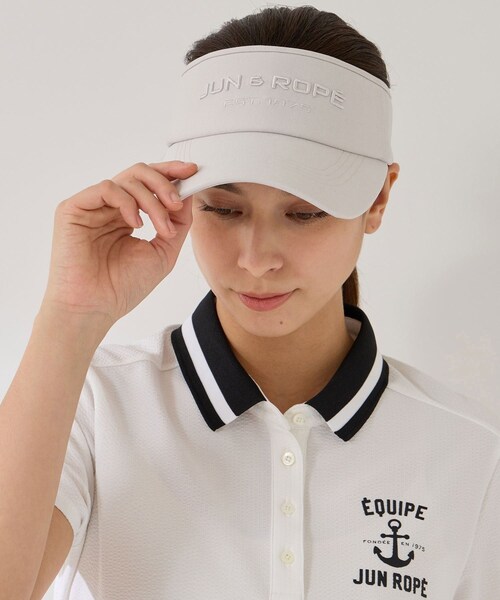ROPE'（ロペ）の「フロントロゴ幅広バイザー（サンバイザー・レディース・ブラック/グレー/ホワイト/サックス・F）」の16枚目の写真