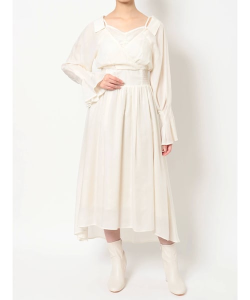 MERCURYDUO（マーキュリーデュオ）の「2WAYレイヤードシャツワンピース（ワンピース・レディース・アイボリー/イエロー/ブルー/ピンク・F/S/M）」の9枚目の写真