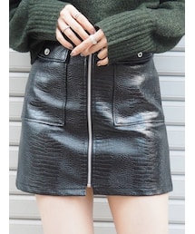 EVRIS | フロントジップクロコミニスカート(スカート)