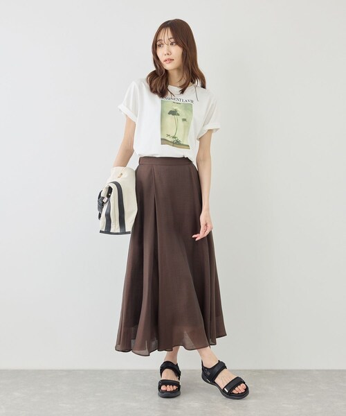 ROPE' PICNIC(ロペピクニック)の「ボリュームサーキュラースカート(スカート・レディース・キナリ系/ダークブラウン/サックス・F)」の17枚目の写真