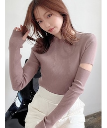 RESEXXY | 2wayスリーブリブニットトップス(ニット/セーター)