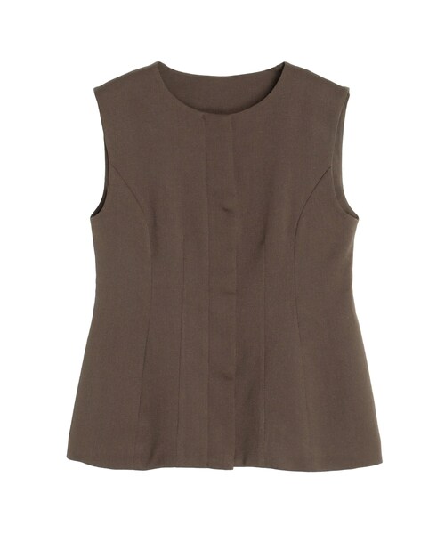 ELENDEEK（エレンディーク）の「FORM GILET（ベスト・レディース・アイボリー/ブラウン・F）」の5枚目の写真