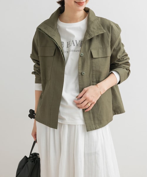 URBAN RESEARCH DOORS（アーバンリサーチドアーズ）の「ミリタリースタンドカラージャケット（ミリタリージャケット・レディース・NATURAL/KHAKI・M）」の22枚目の写真