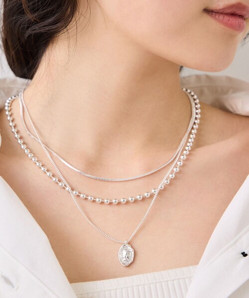 VIS（ビス）の「ダブルチェーンコインネックレス（ネックレス・レディース・ゴールド/シルバー・F）」の3枚目の写真