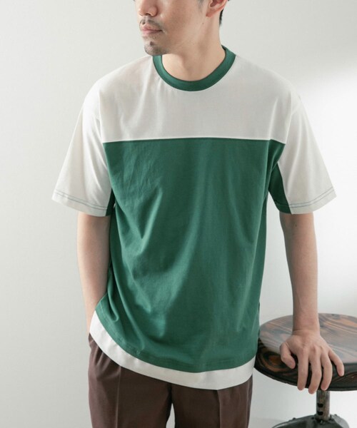 ITEMS URBANRESEARCH（アイテムズ アーバンリサーチ）の「フハクキリカエ TCクルーネックTシャツ（Tシャツ/カットソー・メンズ・BLU/BLK/GRN・M/L）」の22枚目の写真