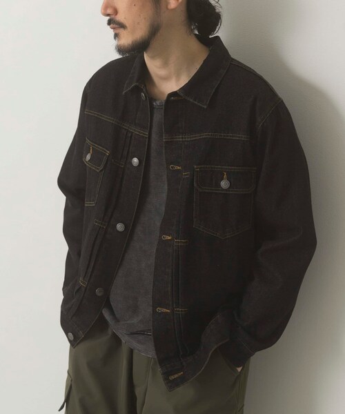 ITEMS URBANRESEARCH（アイテムズ アーバンリサーチ）の「DENIM JACKET TYPE 2nd（デニムジャケット・メンズ・IDG BLU/BLK・M/L）」の6枚目の写真