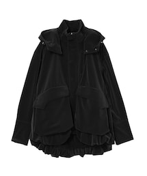 UN3D. | VELVET HEM GATHER HOOD CT 【セットアップ着用可能】(その他アウター)