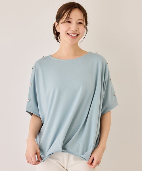 Jayro（ジャイロ）の「金釦裾タックプルオーバー（Tシャツ/カットソー・レディース・ブラック/ホワイト/グリーン/ブルー・M）」の19枚目の写真